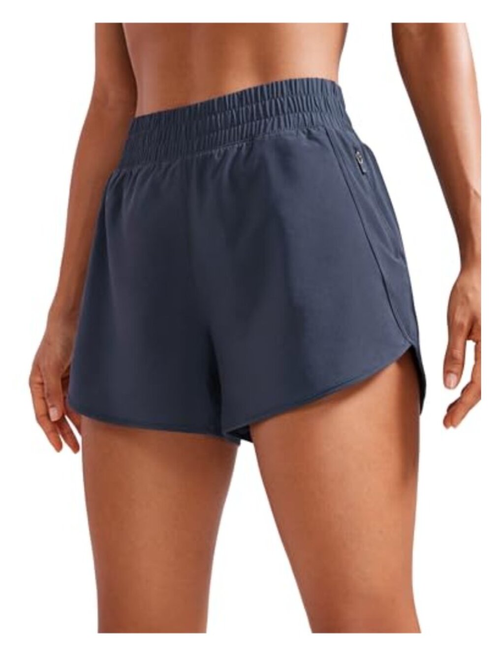 Dolphin Athletic Running Shorts High Rise Built-in Liner Zip Pocket